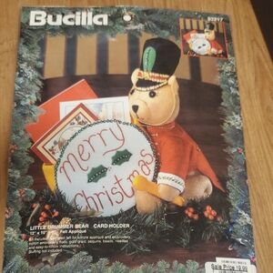 Bucilla Little Drummer Bear Card Holder